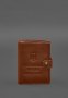 Шкіряна обкладинка-портмоне для військового квитка офіцера запасу (вузький документ) Світло-коричнева (1)