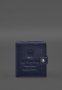 Шкіряна обкладинка-портмоне для військового квитка офіцера запасу (широкий документ) Синій (1)