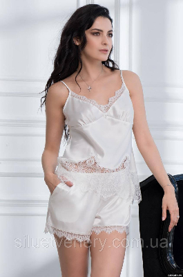Пижама женская с шортами белый Mia-Amore Afrodita 2162 - 8588823 - SvitStyle