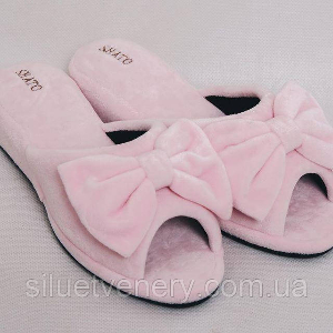 Тапочки женские велюровые для дома Shato, розовый, открытый носок (8052010) 36 - SvitStyle