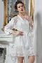 Женский халат кружевной с поясом белый жаккард Princess 8043 Mia-Amore (1)