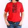 Женская вышитая футболка красная Тризуб короткий рукав (1)