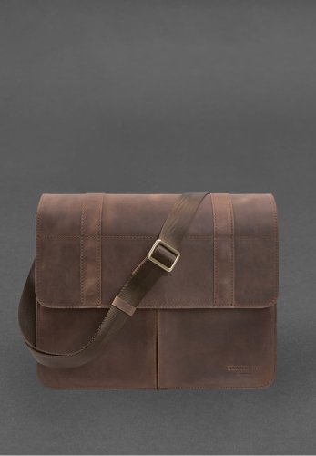 Шкіряна сумка-портфель Classic темно-коричневий Crazy Horse - SvitStyle
