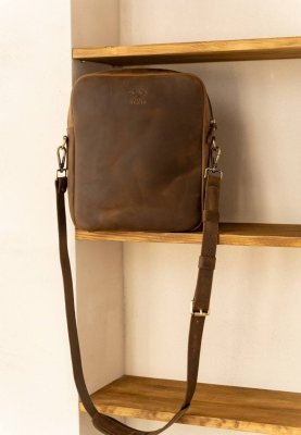 Шкіряна сумка Challenger S темно-коричнева vintage - 8594731 - SvitStyle