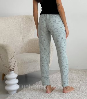 Пижамные штаны из муслина-хлопок мятный Cosy M - 8599440 - SvitStyle