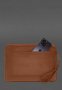 Шкіряний чохол для ноутбука на блискавці з кишенею та хлястиком на руку Світло-коричневий (1)
