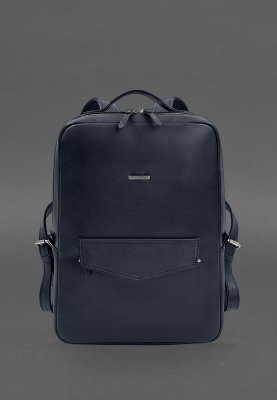 Шкіряний рюкзак на блискавці Cooper maxi синій - 8600039 - SvitStyle