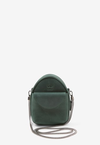 Шкіряна жіноча міні-сумка Kroha зелена vintage - SvitStyle