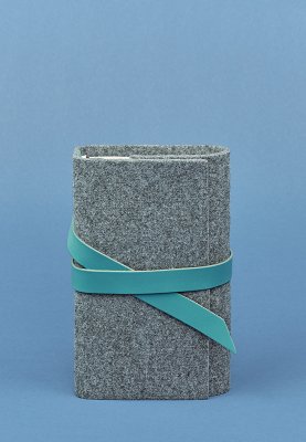 Фетровий жіночий блокнот (Софт-бук) 1.0 з шкіряними бірюзовими вставками - 8614918 - SvitStyle