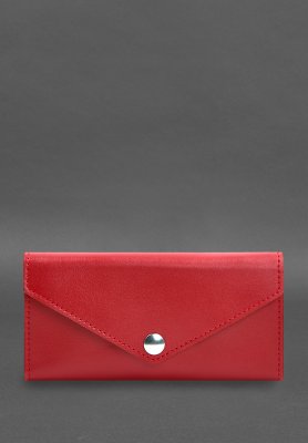 Шкіряний клатч (портмоне) на кнопці 5.0 червоний краст - 8615017 - SvitStyle