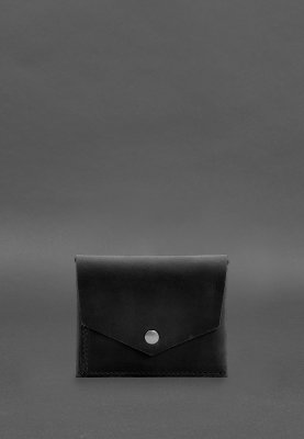 Шкіряний гаманець mini 3.0 (кард-кейс) чорний Crazy Horse - 8615031 - SvitStyle