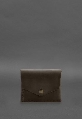 Шкіряний гаманець mini 3.0 (кард-кейс) темно-коричневий Crazy Horse - 8615038 - SvitStyle