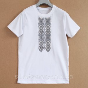 Белая вышитая футболка хлопок - 8615077 - SvitStyle