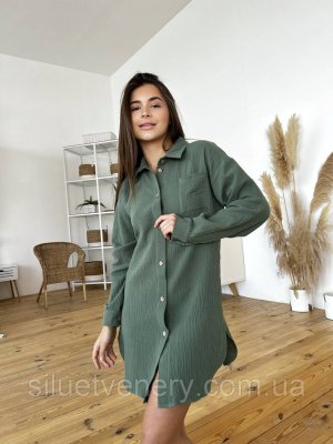 Муслиновая женская рубашка Coconut зеленый - 8615081 - SvitStyle