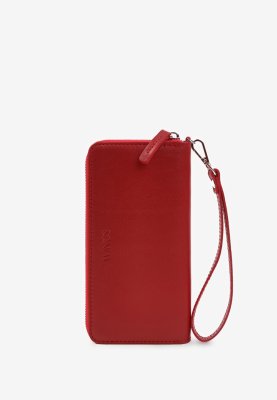 Шкіряне портмоне на блискавці Monik червоне - SvitStyle