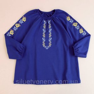 Блуза вышиванка женская синего цвета - SvitStyle