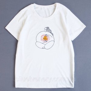 Женская вышитая футболка Nadia хлопок Белый - SvitStyle