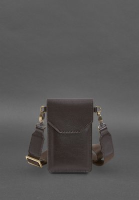 Шкіряна сумка-чохол для телефону коричнева - 8616316 - SvitStyle