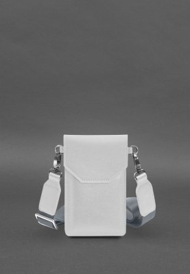 Шкіряна сумка-чохол для телефону біла - SvitStyle