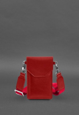 Шкіряна сумка-чохол для телефону червона - SvitStyle