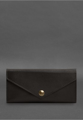Шкіряний клатч (портмоне) на кнопці 5.0 Темно-коричневий краст - SvitStyle
