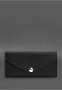 Шкіряний клатч (портмоне) на кнопці 5.0 Чорний краст (1)
