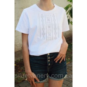 Женская вышитая футболка Kvitka хлопок Белый - SvitStyle