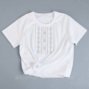 Женская вышитая футболка Kvitka хлопок Белый 54 - 8617368 - SvitStyle