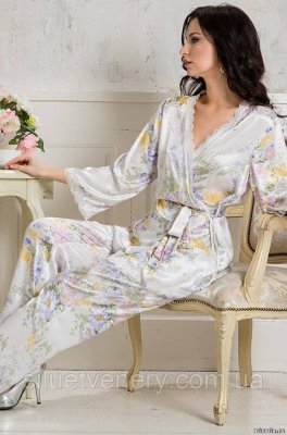 Шелковая женская пижама/домашний комплект с штанами Lilianna 5995 Mia-Amore - 8627147 - SvitStyle