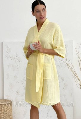 Халат для женщин кимоно лимонный Cosy М14 M - SvitStyle