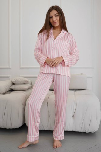 Піжама в рожевому стилі з брюками Пм1400 - SvitStyle