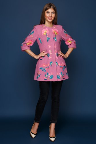 Пальто жіноче Ідеал рожеве | Купити пальто в інтернет магазині - SvitStyle