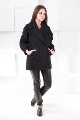 Жіноче пальто "Європа" чорне | Купити пальто в інтернеті - SvitStyle