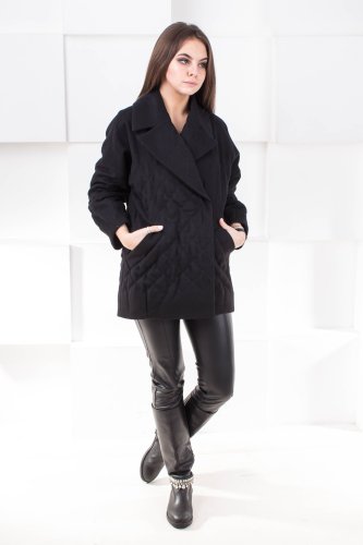 Жіноче пальто Європа чорне | Купити пальто в інтернеті - SvitStyle