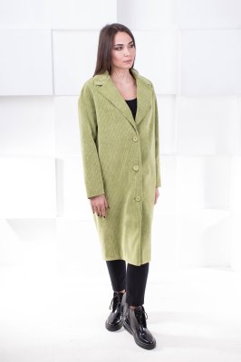 Вельветове пальто "Стимул" зелене | Купити пальто в інтернеті - SvitStyle