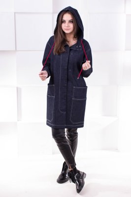 Молодіжне пальто "Юність" синє | Купити пальто в інтернет магазині - 6745861 - SvitStyle
