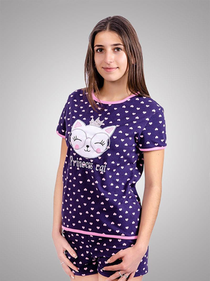  Комплект жіночий піжама - футболка/шорті - 6741017 - SvitStyle