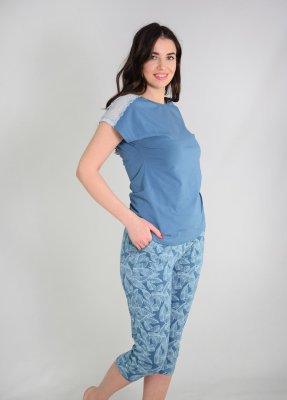 Пижама с бриджами большие размеры - 8110698 - SvitStyle