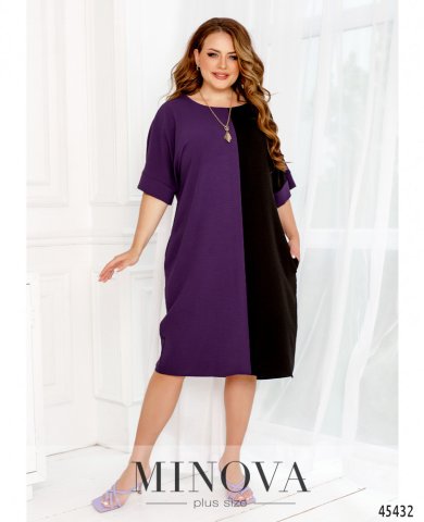 Сукня №2278-фіолетовий-чорний - SvitStyle