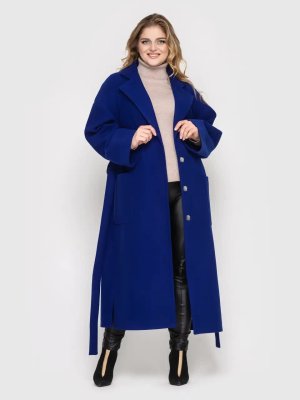 Пальто жіноче вільного стилю Олеся електрик - 8445879 - SvitStyle
