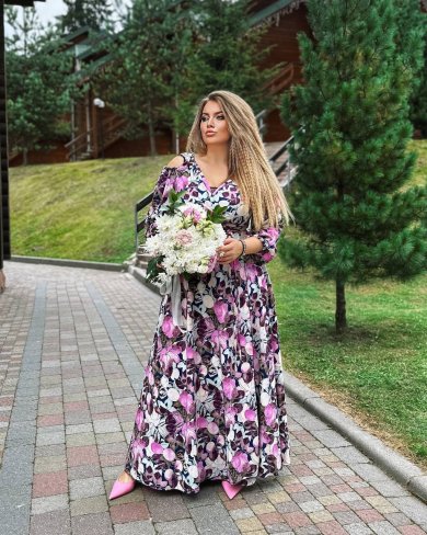 Длинное платье Цветы - SvitStyle