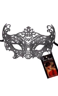 Ажурна карнавальна маска чорна А-1071 - 5979592 - SvitStyle