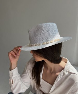 Капелюх літній жіночий з черепашками D.Hats колір білий - 8614066 - SvitStyle