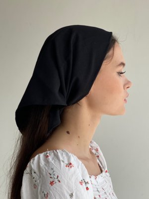 Жіноча косинка літня із льону D.Hats чорного кольору - 8614114 - SvitStyle