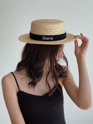 Капелюх солом'яний з вишивкою вашого імені D.Hats колір бежевий - 8614121 - SvitStyle