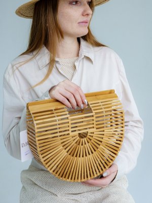 Бамбукова сумочка в стилі бохо D.Hats бежева - SvitStyle