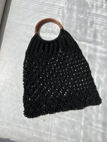Плетена авоська шоппер із джуту D.Hats колір чорний - SvitStyle