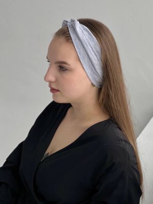 Пов'язка чалма жіноча на голову універсальна D.Hats сірого кольору - SvitStyle
