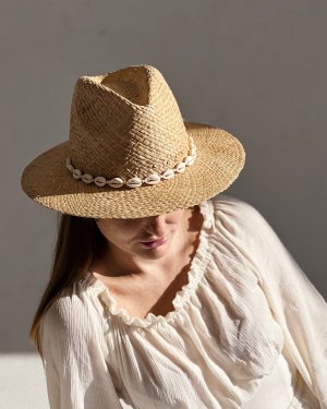 Капелюх жіночий з натуральної соломки з черепашками D.Hats - 8614229 - SvitStyle