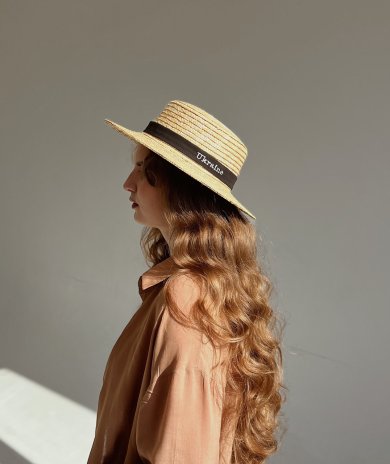 Капелюх соломяний літній жіночий зі стрічкою та вишивкою Ukraine D.Hats колір бежевий - SvitStyle